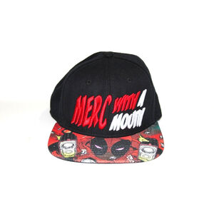 Marvel Comics Deadpool Merc With A Mouth OSFM Snapback Adjustable Hat Flat Brim